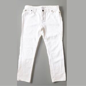 Vineyard Vines white denim jeans SZ 12 ankle tapper slim leg summer pants